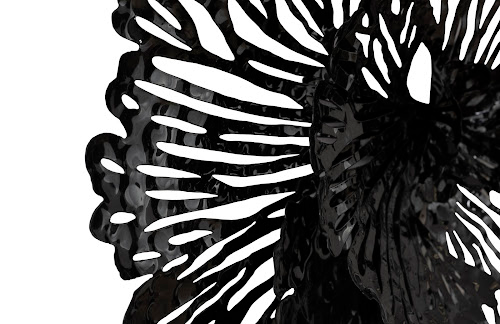 Phillips Collection Flower Wall Art, Small, Black, Metal Black Accent