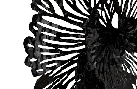 Phillips Collection Flower Wall Art, Small, Black, Metal Black Accent