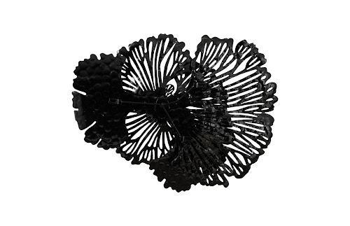 Phillips Collection Flower Wall Art, Small, Black, Metal Black Accent