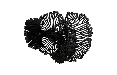 Phillips Collection Flower Wall Art, Small, Black, Metal Black Accent