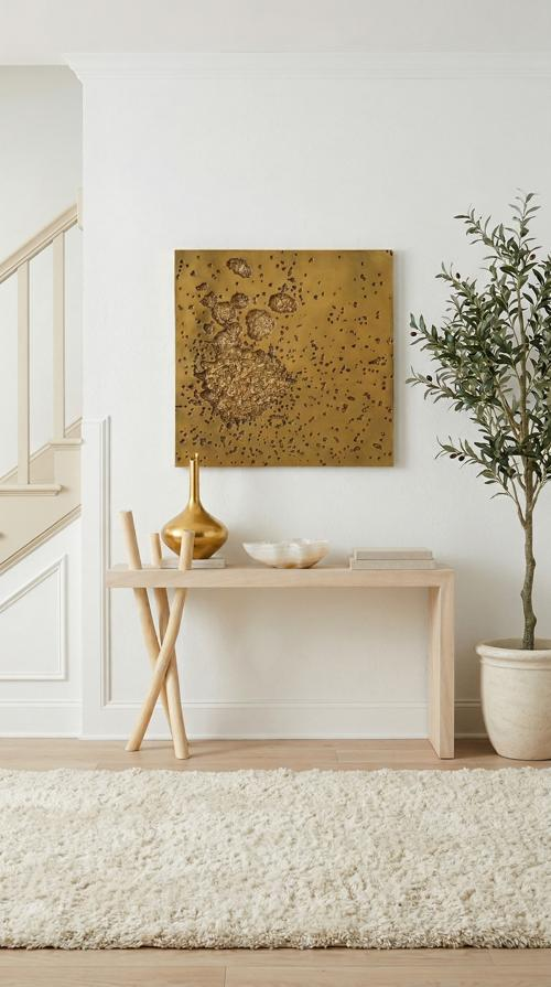 Phillips Collection Splotch Wall Art, Square, Gold Leaf Gold Accent