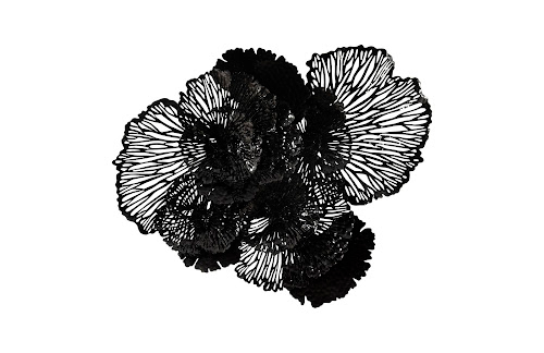 Phillips Collection Flower Wall Art, Large, Black, Metal Black Accent