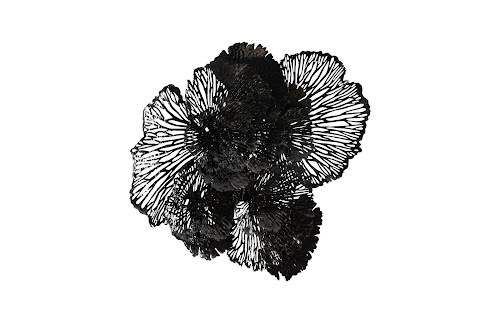Phillips Collection Flower Wall Art, Large, Black, Metal Black Accent