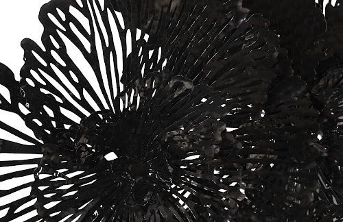 Phillips Collection Flower Wall Art, Large, Black, Metal Black Accent