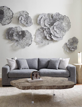 Phillips Collection Flower Wall Art, Medium, Gray, Metal Gray Accent