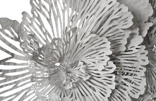 Phillips Collection Flower Wall Art, Large, Gray, Metal Gray Accent