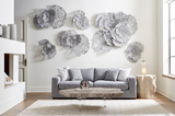 Phillips Collection Flower Wall Art, Large, Gray, Metal Gray Accent