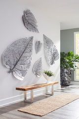Phillips Collection Birch Leaf Wall Art, Silver, XL Silver Accent