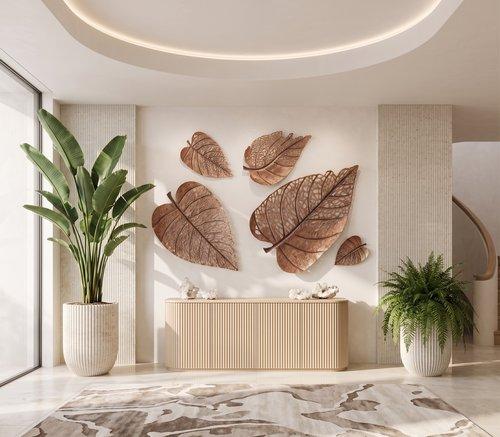 Phillips Collection Birch Leaf Wall Art, Copper, SM Amber Accent