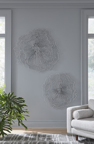 Phillips Collection Poppy Flower Wall Art, Silver/Black SM Accent
