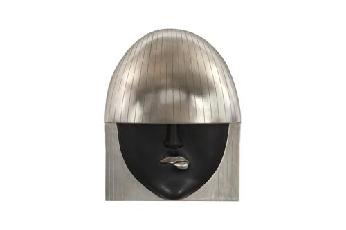 Phillips Collection Fashion Faces Wall Art Large Pout Black and Silver Leaf Accent