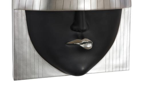 Phillips Collection Fashion Faces Wall Art Large Pout Black and Silver Leaf Accent