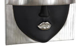 Phillips Collection Fashion Faces Wall Art Large Kiss Black and Silver Leaf Accent