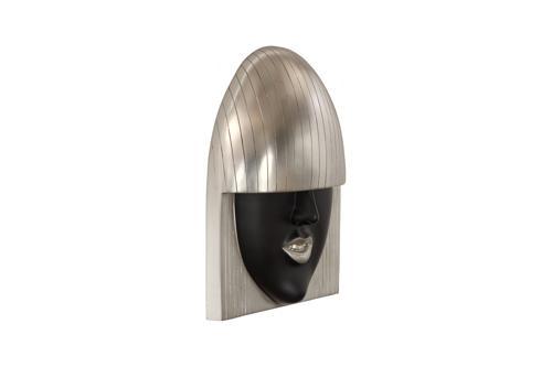Phillips Collection Fashion Faces Wall Art Large Smile Black and Silver Leaf Accent