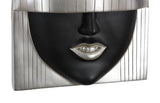 Phillips Collection Fashion Faces Wall Art Large Smile Black and Silver Leaf Accent