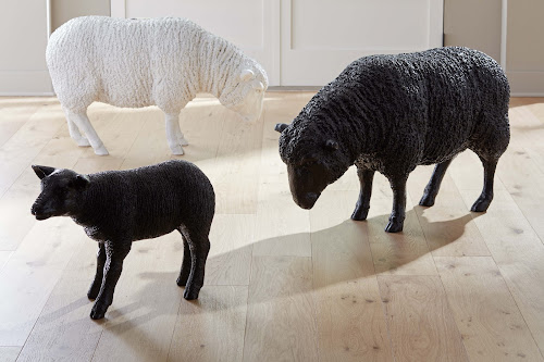 Phillips Collection Sheep Sculpture Gel Coat Black Accent