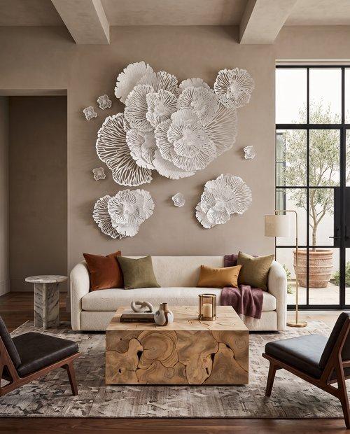 Phillips Collection Flower Wall Art Extra Small White Metal Accent
