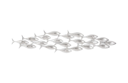 Phillips Collection School of Fish Wall Art, Silver Leaf Silver Accent
