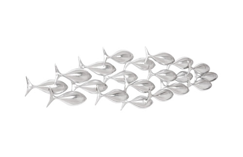 Phillips Collection School of Fish Wall Art, Silver Leaf Silver Accent