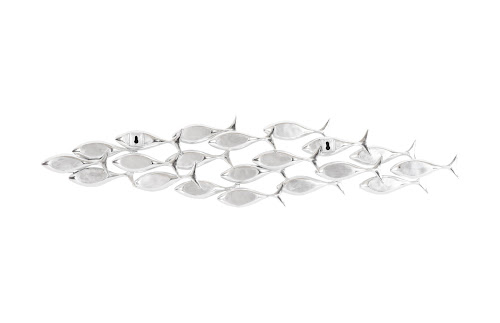 Phillips Collection School of Fish Wall Art, Silver Leaf Silver Accent