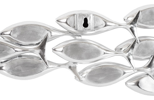 Phillips Collection School of Fish Wall Art, Silver Leaf Silver Accent