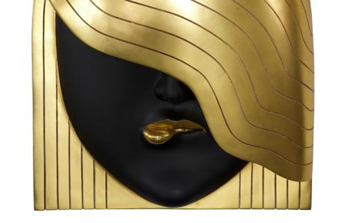 Phillips Collection Fashion Faces Wall Art, Large Her Left Wave Black and Gold Accent