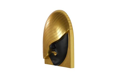Phillips Collection Fashion Faces Wall Art, Large Her Right Wave Black and Gold Accent