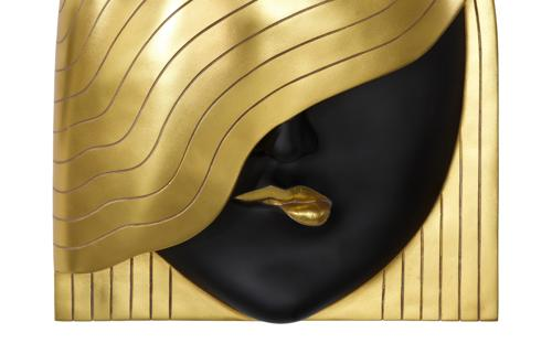 Phillips Collection Fashion Faces Wall Art, Large Her Right Wave Black and Gold Accent