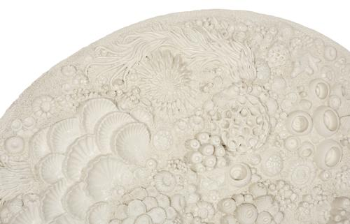 Phillips Collection Coral Reef Wall Art, Painted Cream Color Round Accent