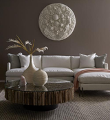 Phillips Collection Coral Reef Wall Art, Painted Cream Color Round Accent
