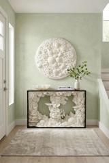 Phillips Collection Coral Reef Wall Art, Painted Cream Color Round Accent
