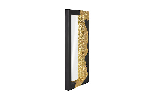 Phillips Collection Mercury , Rectangle Black Gold Leaf Mirror