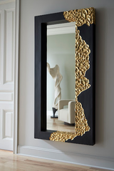 Phillips Collection Mercury , Rectangle Black Gold Leaf Mirror