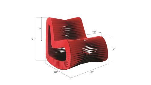 Phillips Collection Seat Belt Rocking Red Chair
