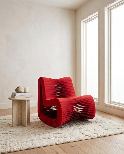 Phillips Collection Seat Belt Rocking Red Chair
