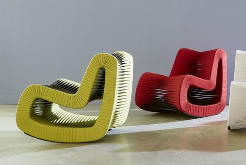 Phillips Collection Seat Belt Rocking Red Chair