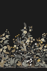 Rifle Peacock Mural Black Wallpaper