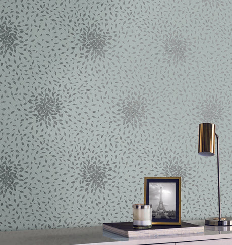 Antonina Vella Petite Leaves Blue Wallpaper