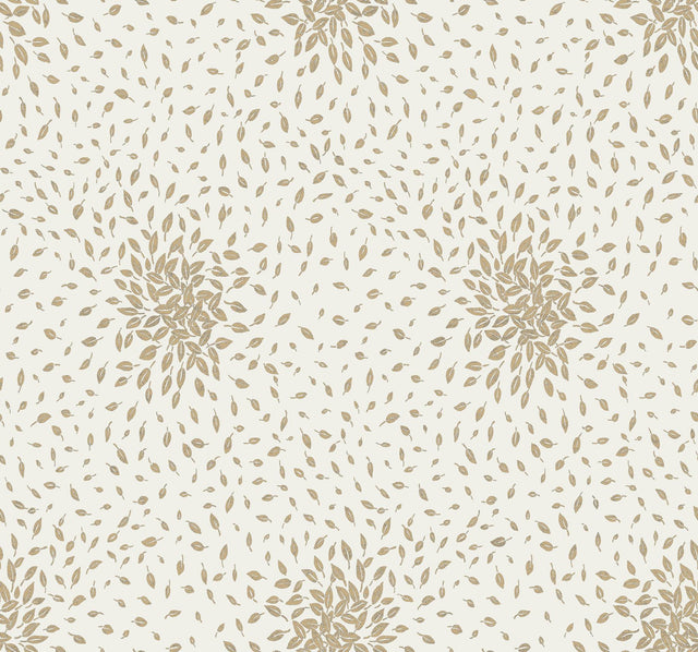 Antonina Vella Petite Leaves White & Off-White Wallpaper