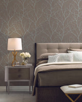 Antonina Vella Trees Silhouette Brown Wallpaper
