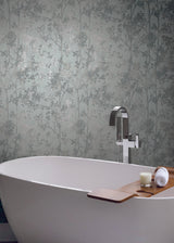 Antonina Vella Shimmering Foliage Blue Wallpaper