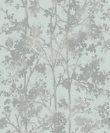 Antonina Vella Shimmering Foliage Blue Wallpaper