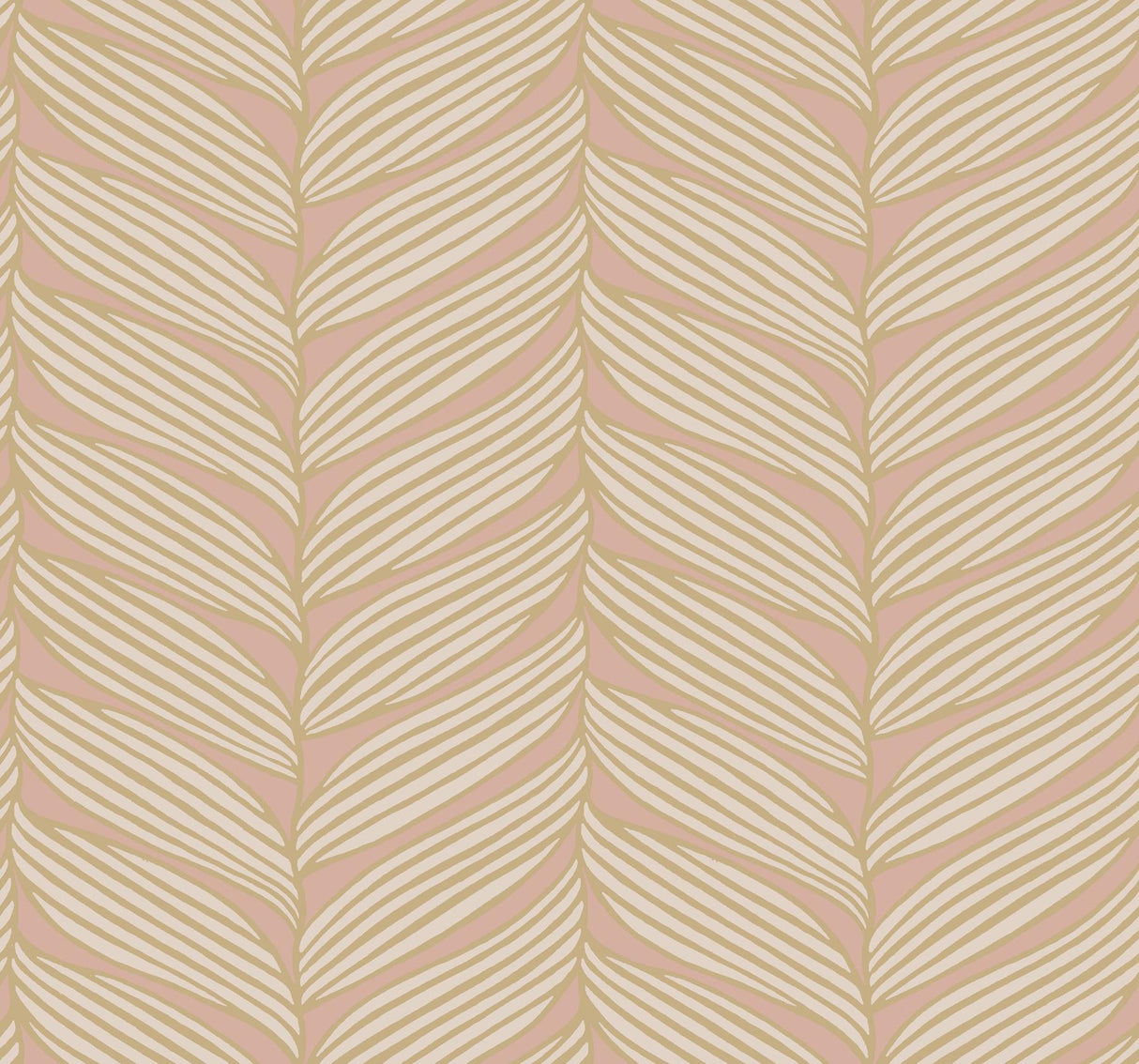 Antonina Vella Luminous Leaves Pink Wallpaper