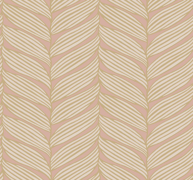 Antonina Vella Luminous Leaves Pink Wallpaper