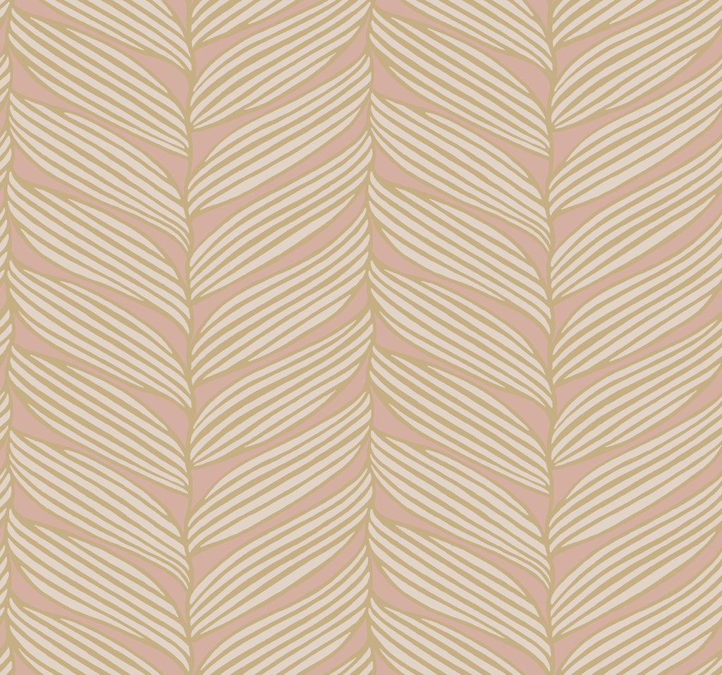 Antonina Vella Luminous Leaves Pink Wallpaper