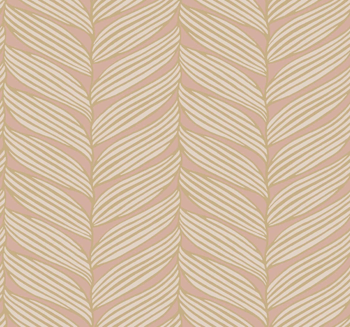 Antonina Vella Luminous Leaves Pink Wallpaper