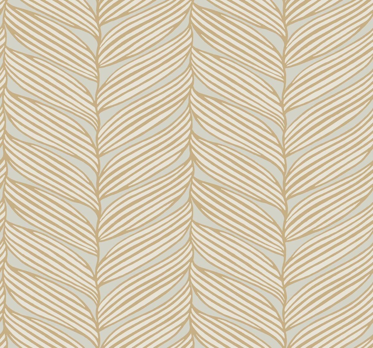 Antonina Vella Luminous Leaves Beige Wallpaper