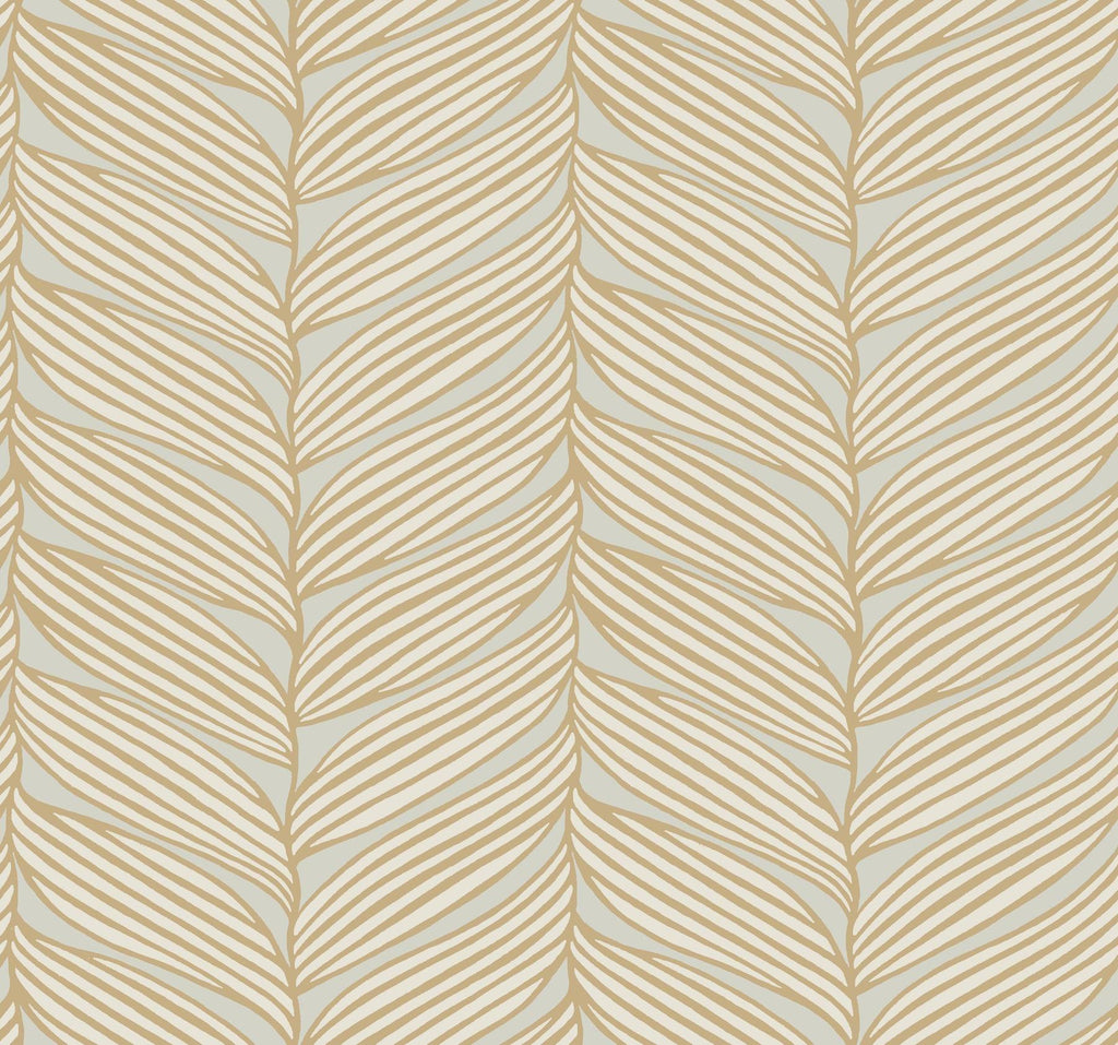 Antonina Vella Luminous Leaves Beige Wallpaper