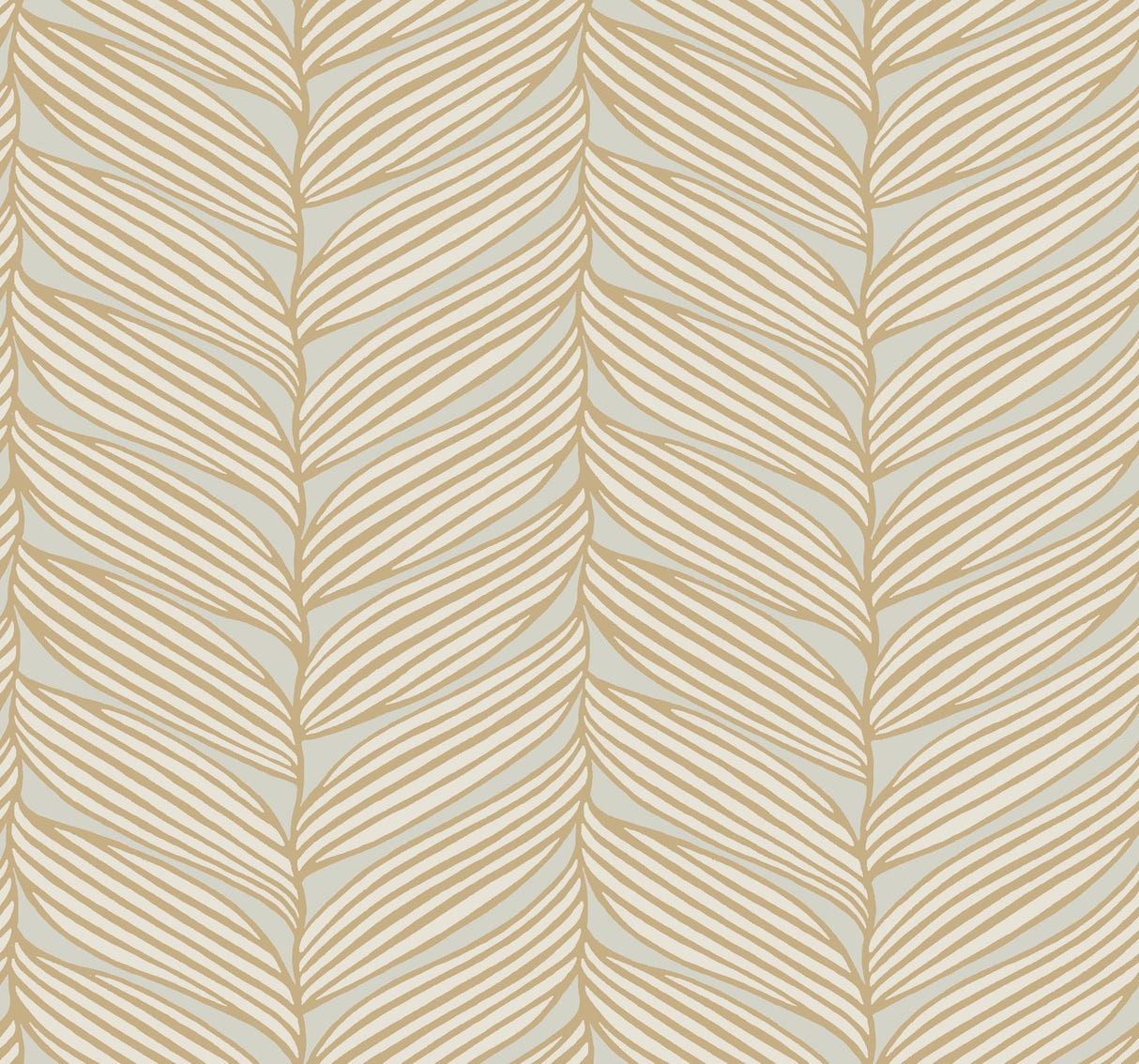 Antonina Vella Luminous Leaves Beige Wallpaper