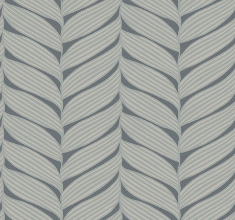 Antonina Vella Luminous Leaves Grey Wallpaper